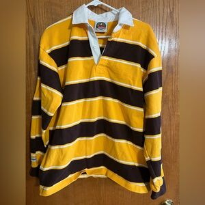 Striped Yellow and Brown Rugby Shirt